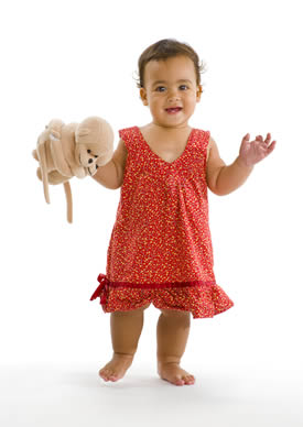 toddler with stuffie